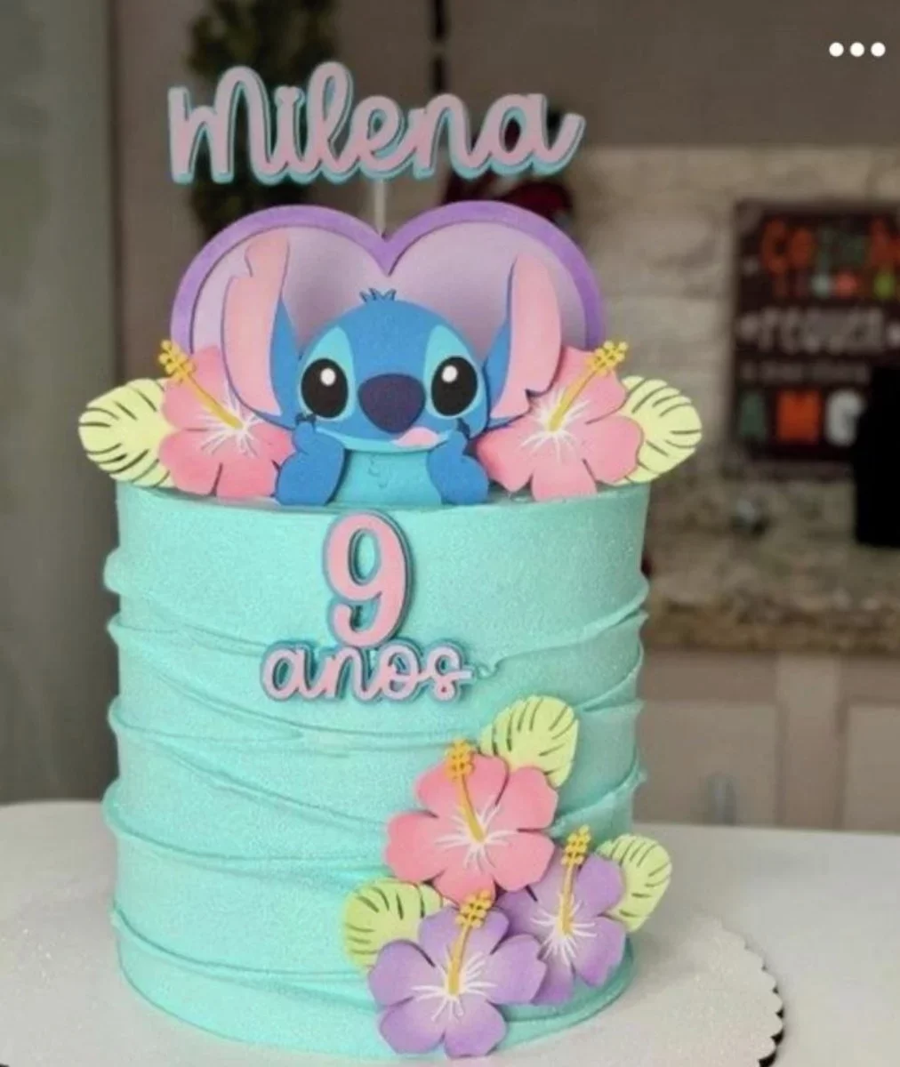 bolo stitch com papel arroz