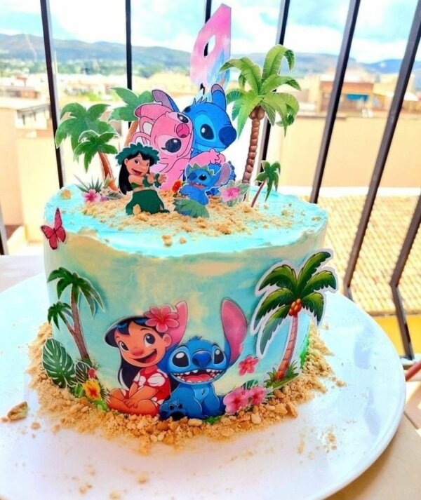 Bolo Lilo e Stitch Papel de Arroz