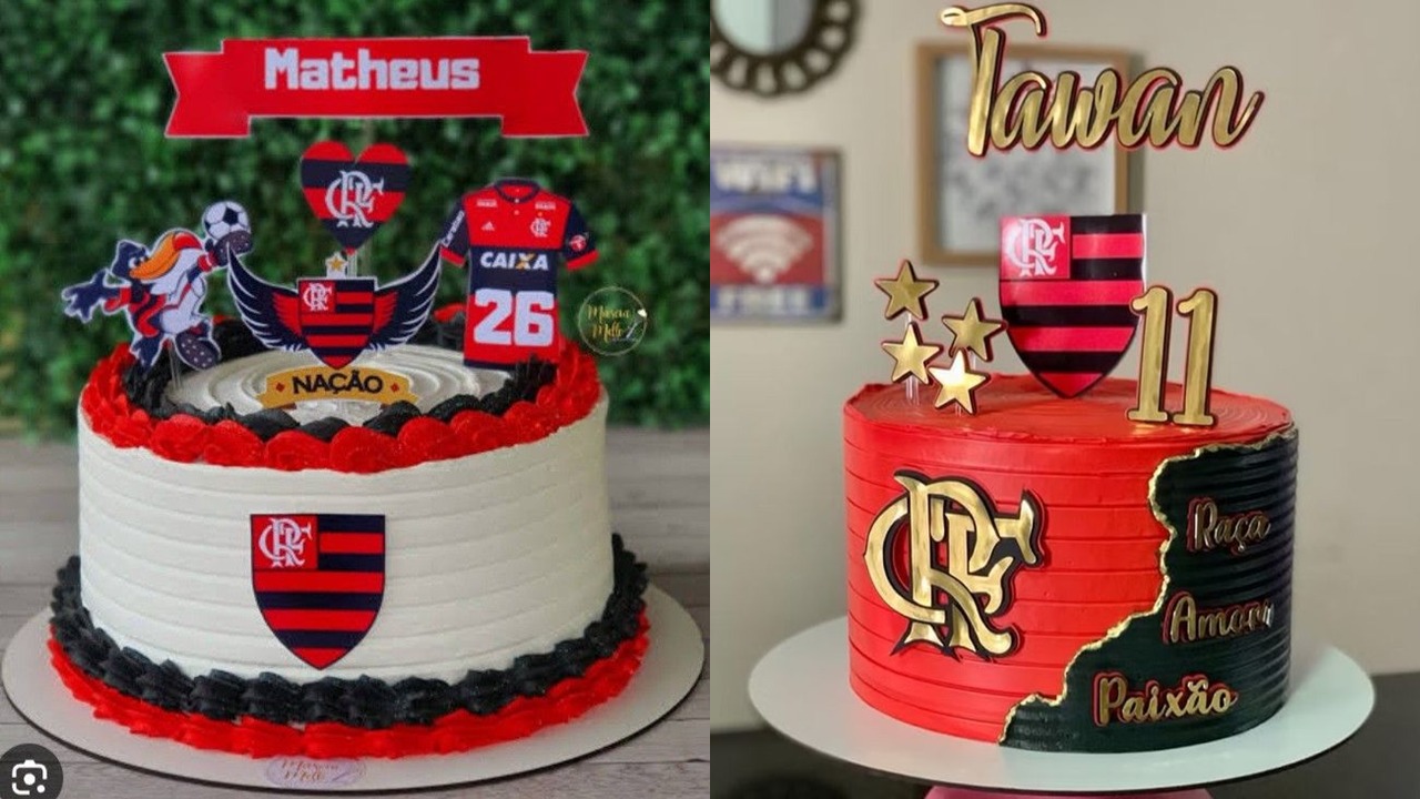 Bolo masculino do Flamengo simples