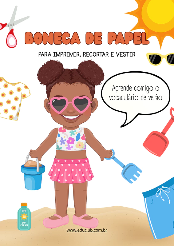 boneca de papel para imprimir