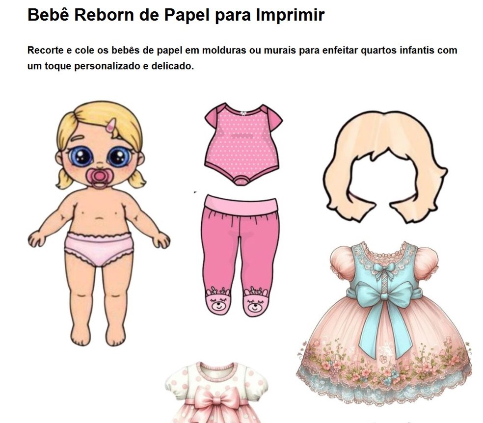 bonecas para imprimir para artesanato