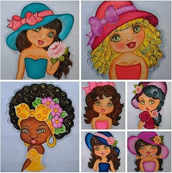 bonecas pintadas em pano de prato