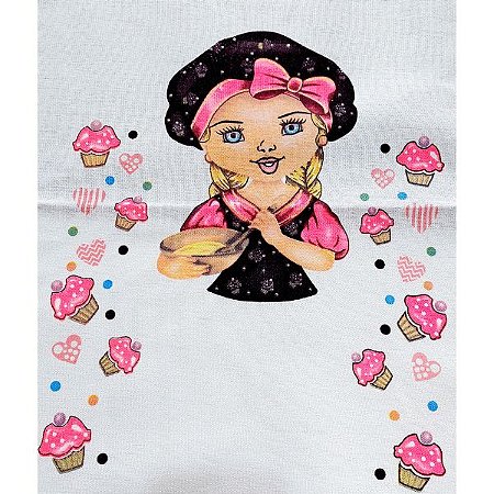 bonecas pintadas em pano de prato