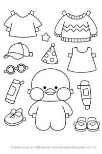 bonecos de papel para colorir e recortar
