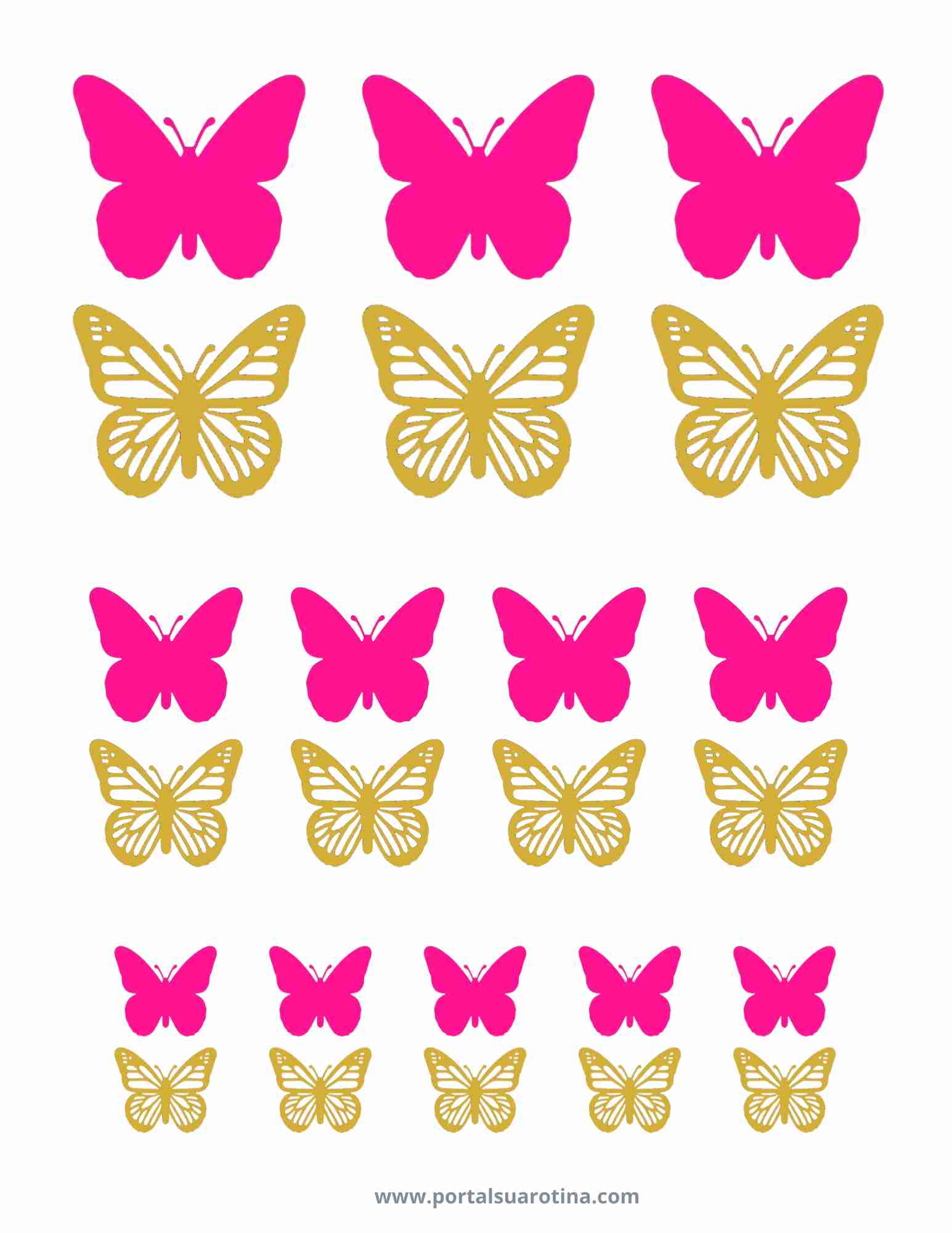 Moldes de borboletas para artesanato