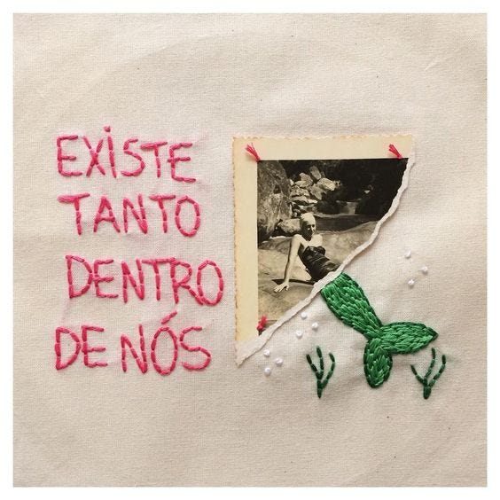 bordado em fotografia impressa em tecido