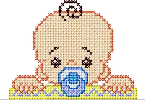 ponto cruz infantil para porta de maternidade