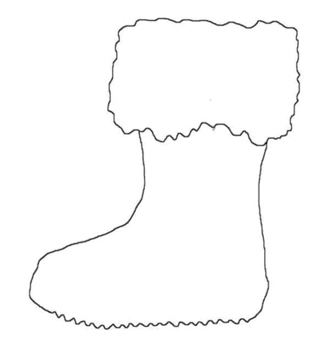 desenho da bota do papai noel para pintar