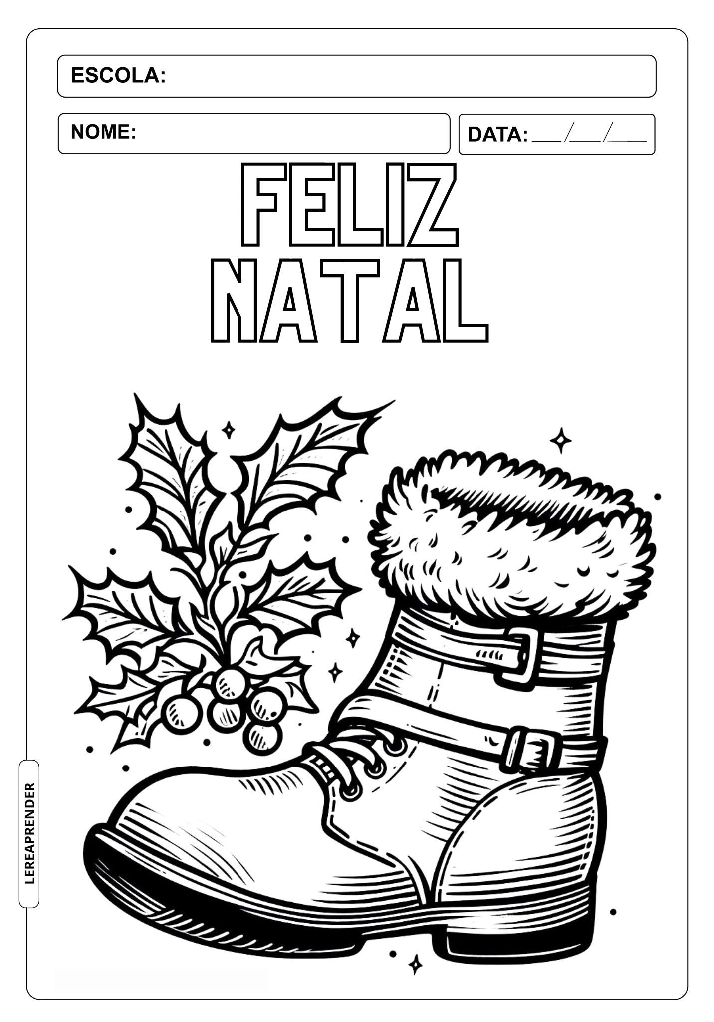 papel bota de natal
