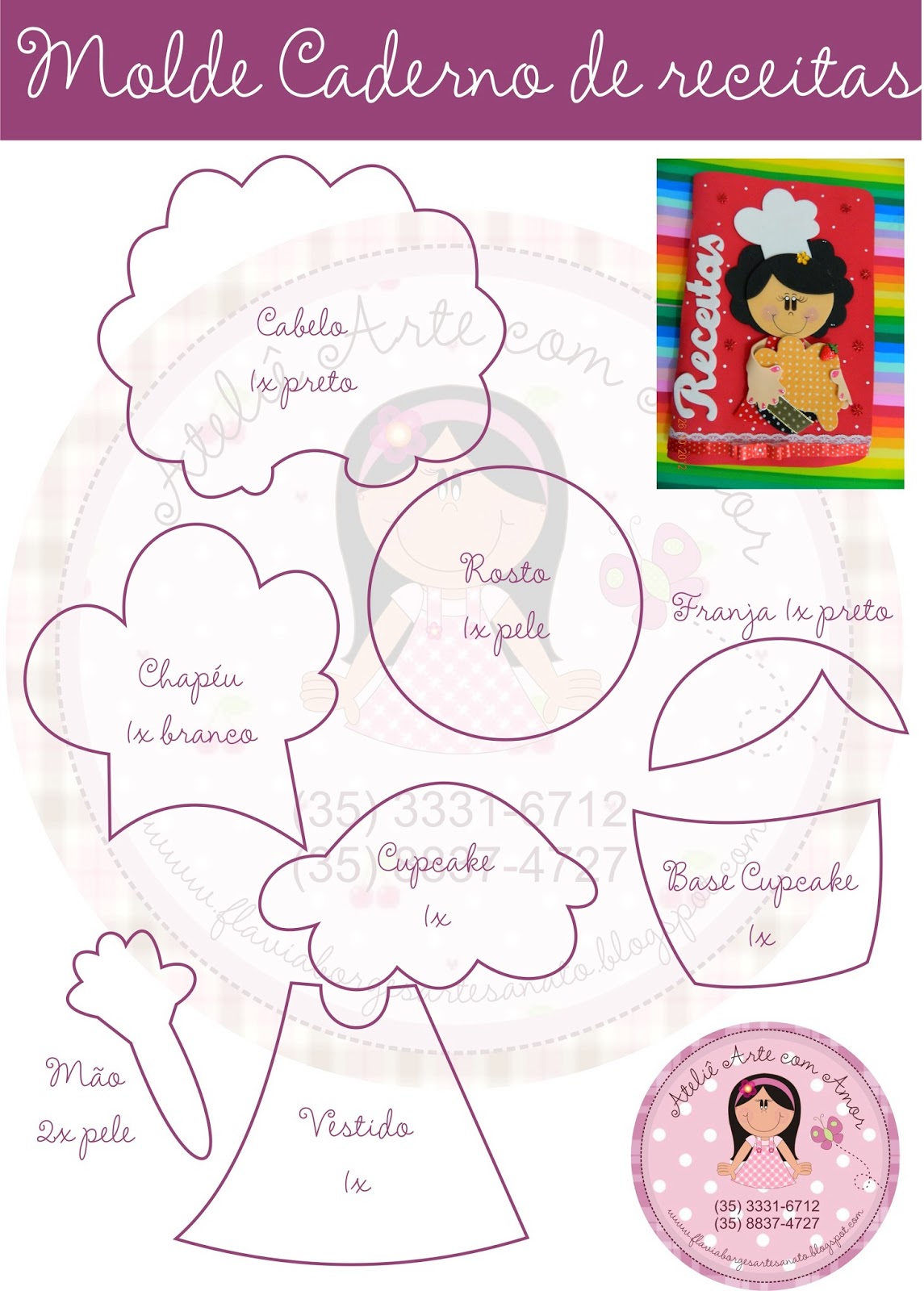 ideias criativas caderno de receitas eva