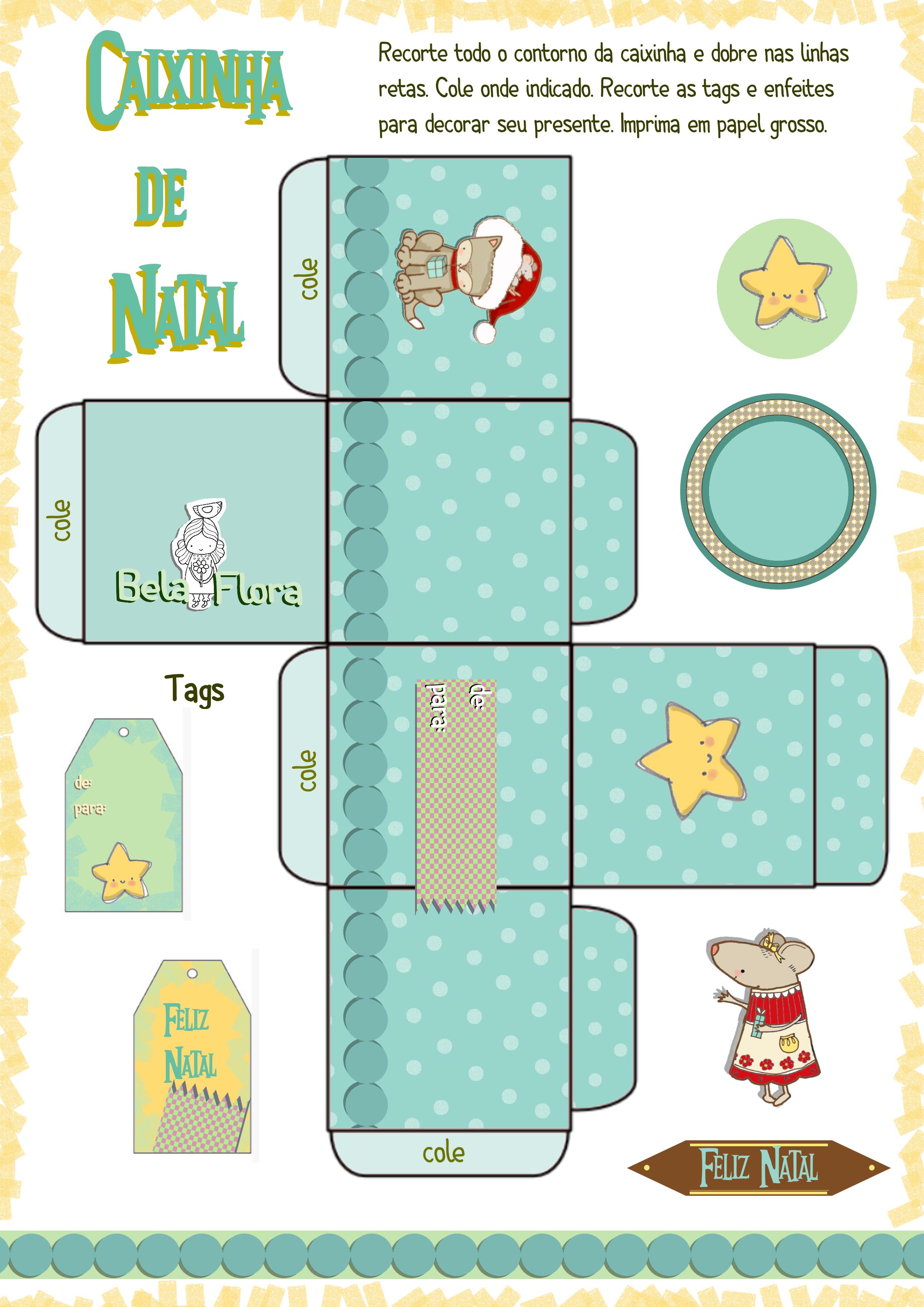 caixa presente natal para imprimir