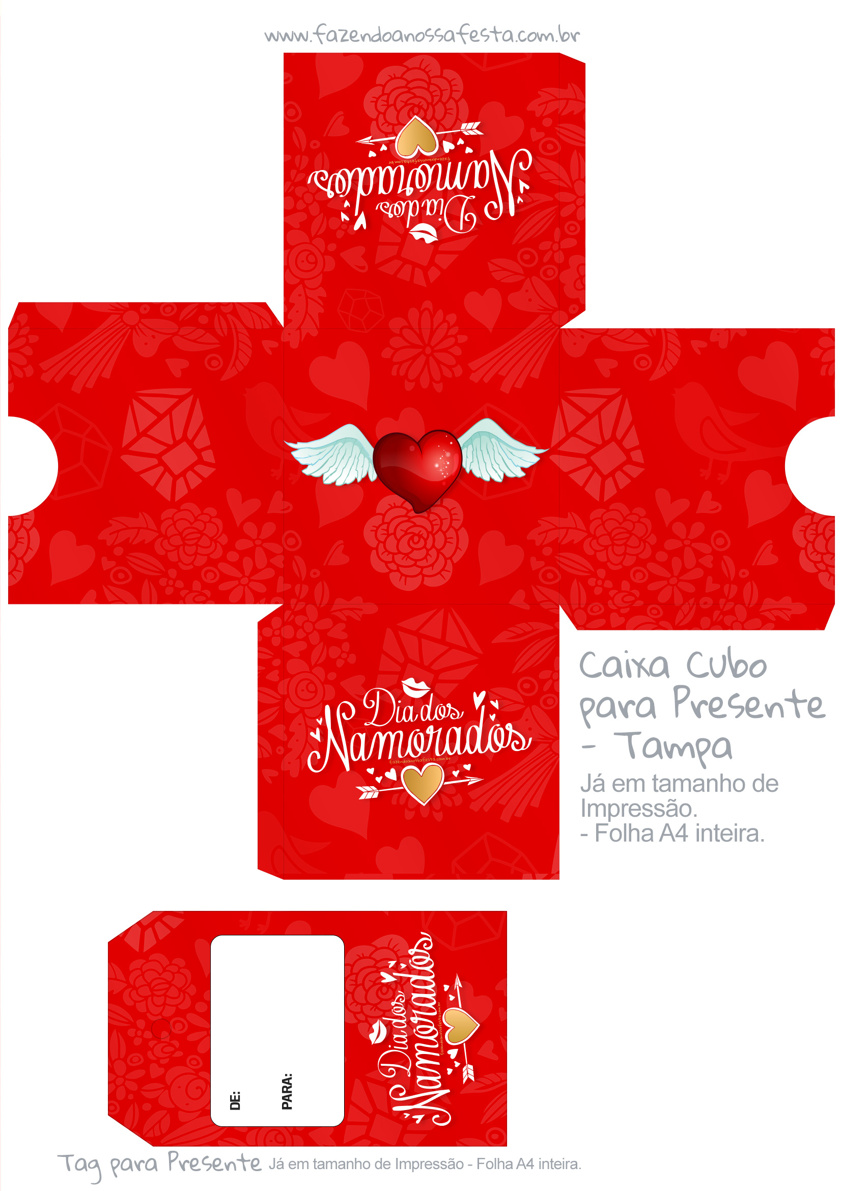 como fazer caixa de presente para imprimir