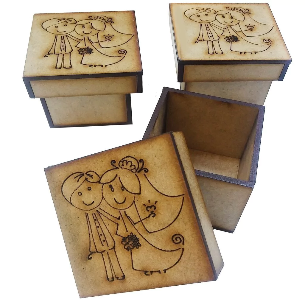 Comparativo de Preços: Caixas de MDF para Casamento (Cru vs. Personalizada)