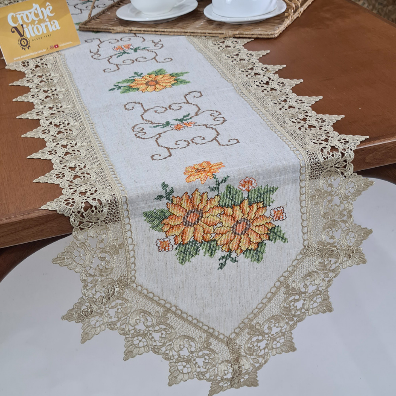 caminho de mesa ponto cruz