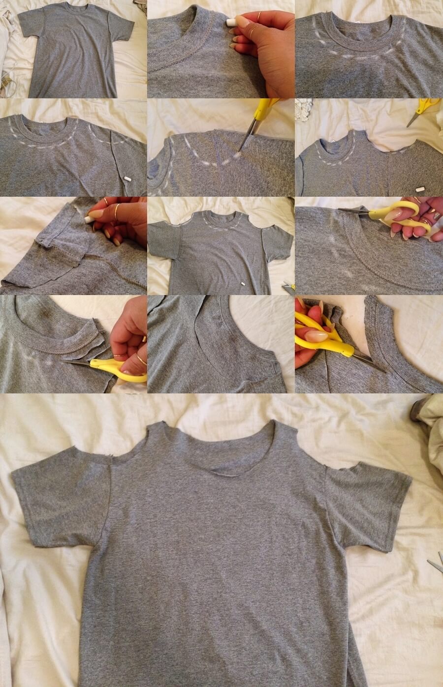 camiseta com corte estilo choker