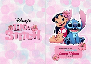 capa caderno stitch para colorir