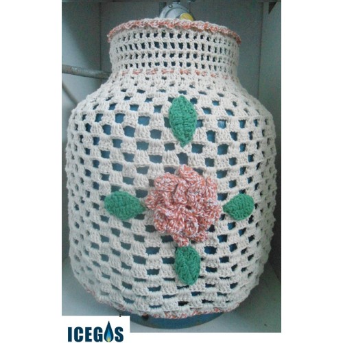 capa botijão crochê modelo flor caracol passo a passo