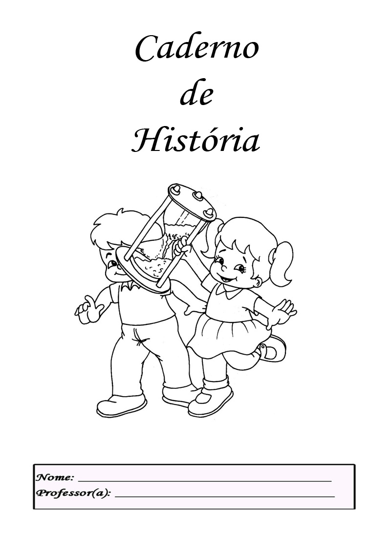 capa de caderno de história feita à mão vs digital
