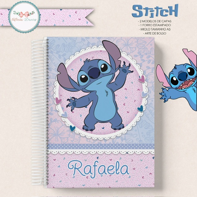 capa de caderno stitch e angel para imprimir