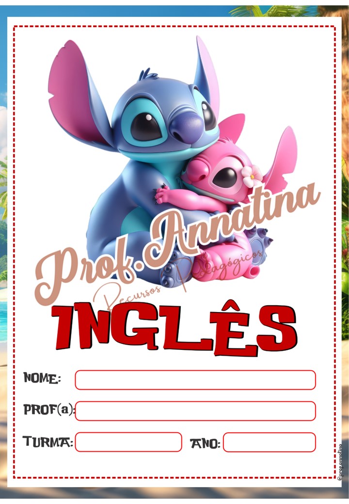 capa de caderno stitch para imprimir grátis