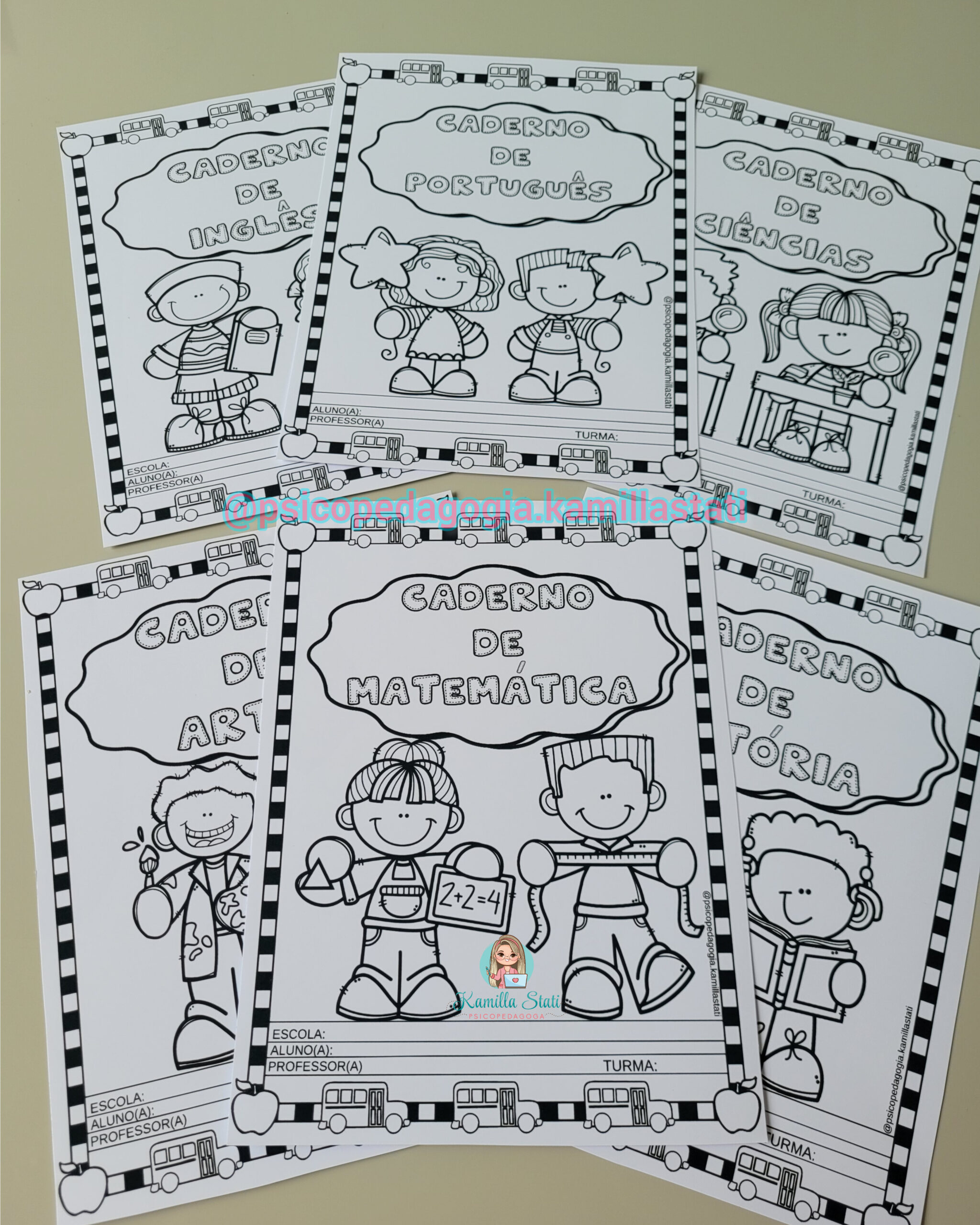capa de caderno para colorir e imprimir grátis