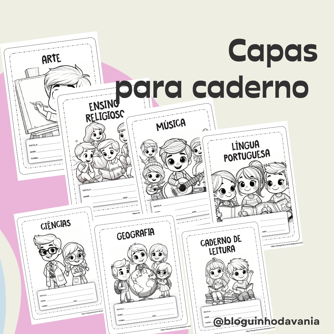 capa de caderno para colorir para meninos