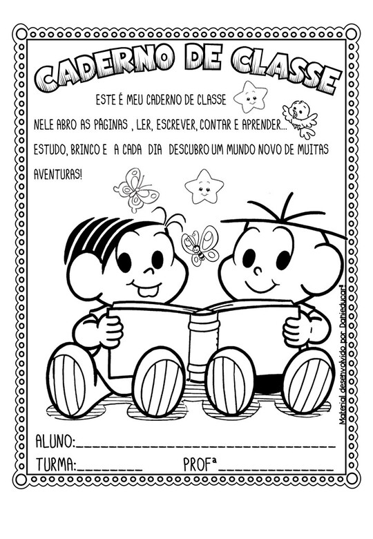 capa de caderno para colorir de animais