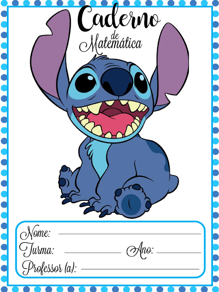 capa caderno stitch fofo