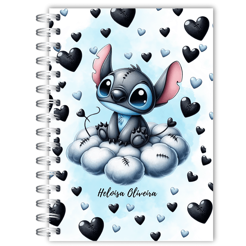 capa de caderno personalizada stitch com relevo