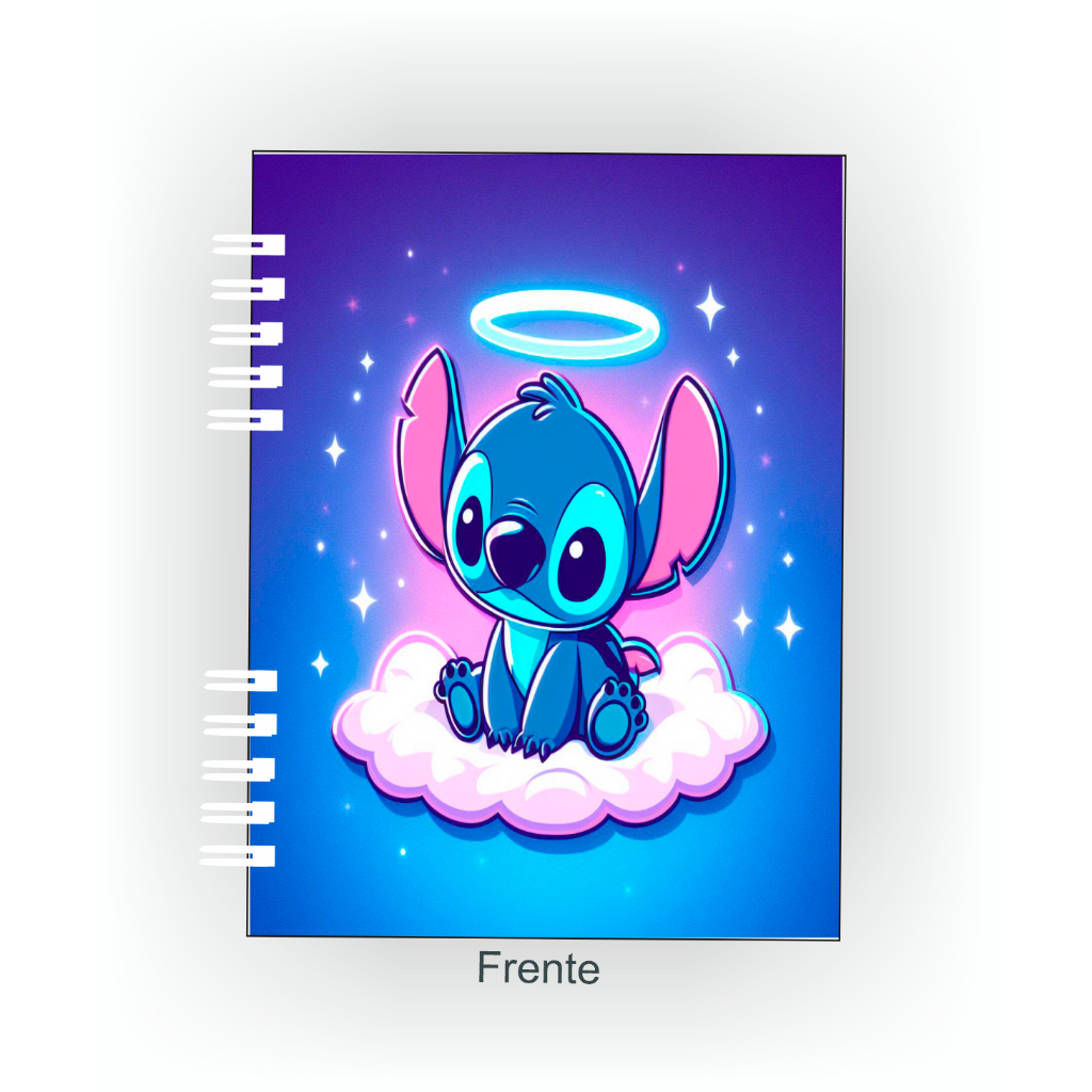 capa de caderno personalizada stitch surfista