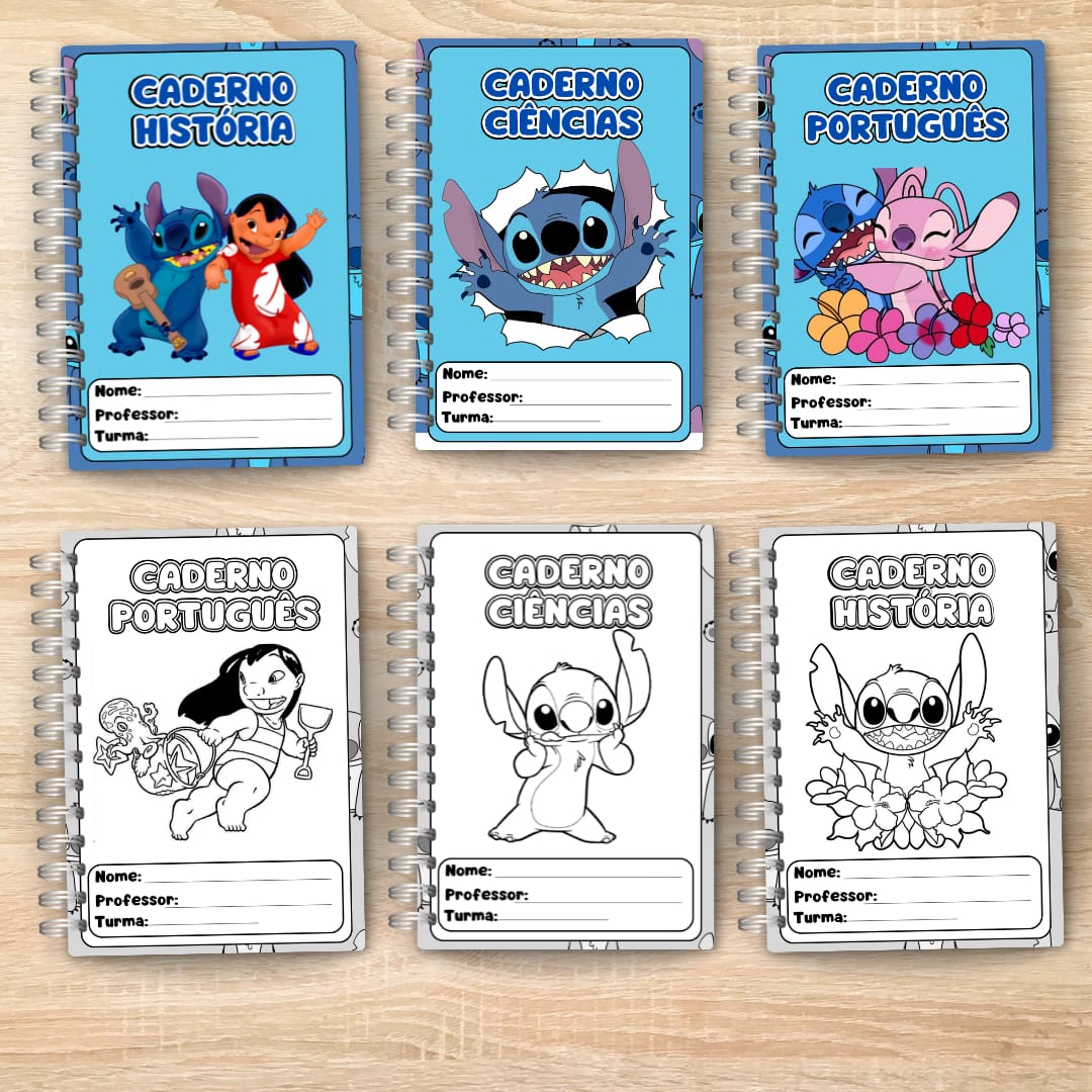 capa de caderno stitch diy