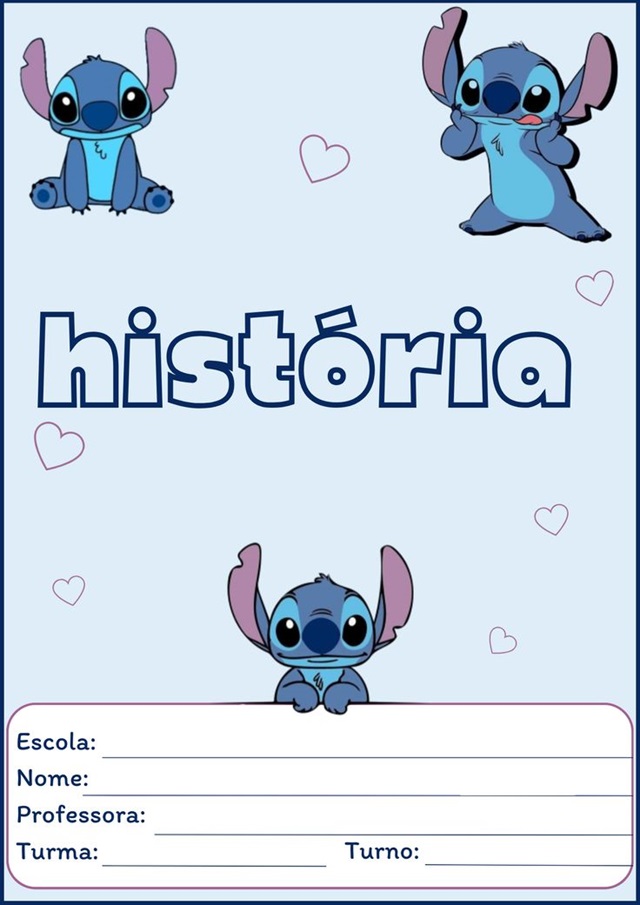 capa caderno stitch para imprimir grátis