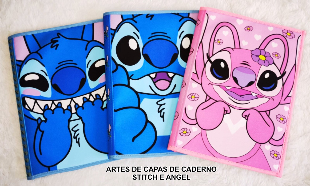 capa caderno stitch e angel para imprimir