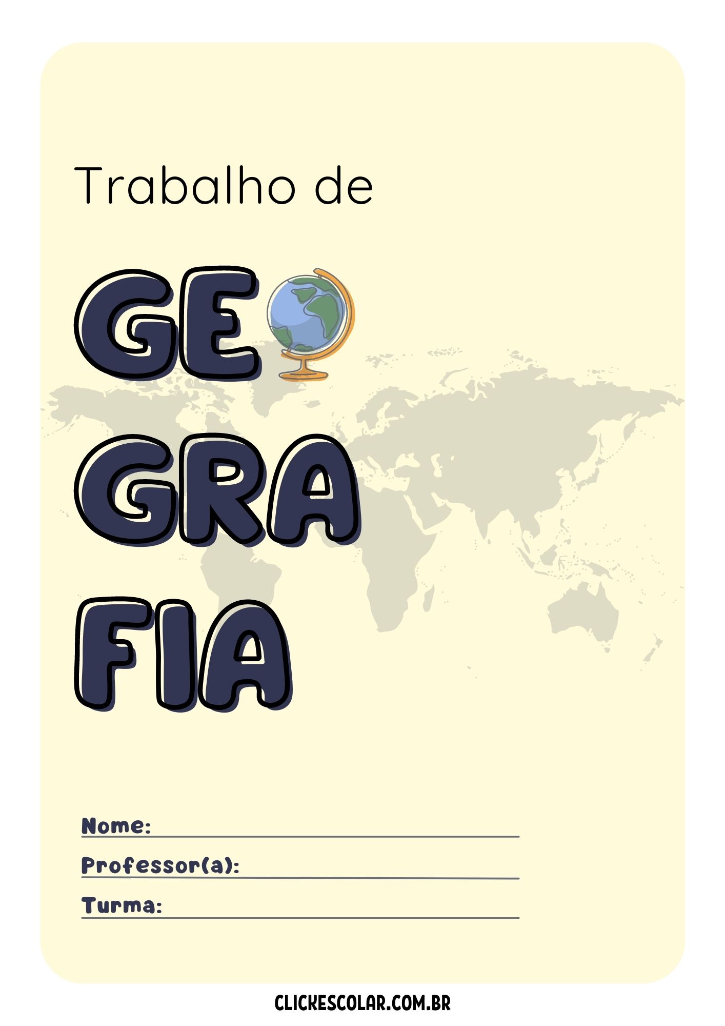 ideias capa trabalho geografia passo a passo