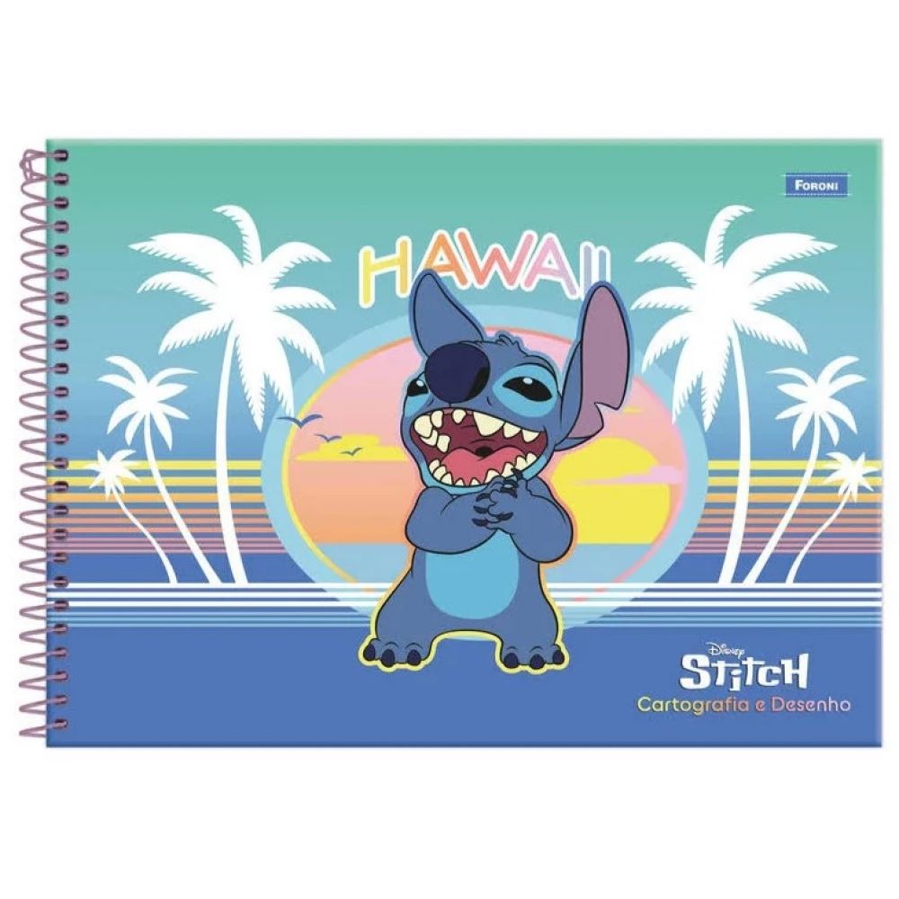 caderno desenho stitch