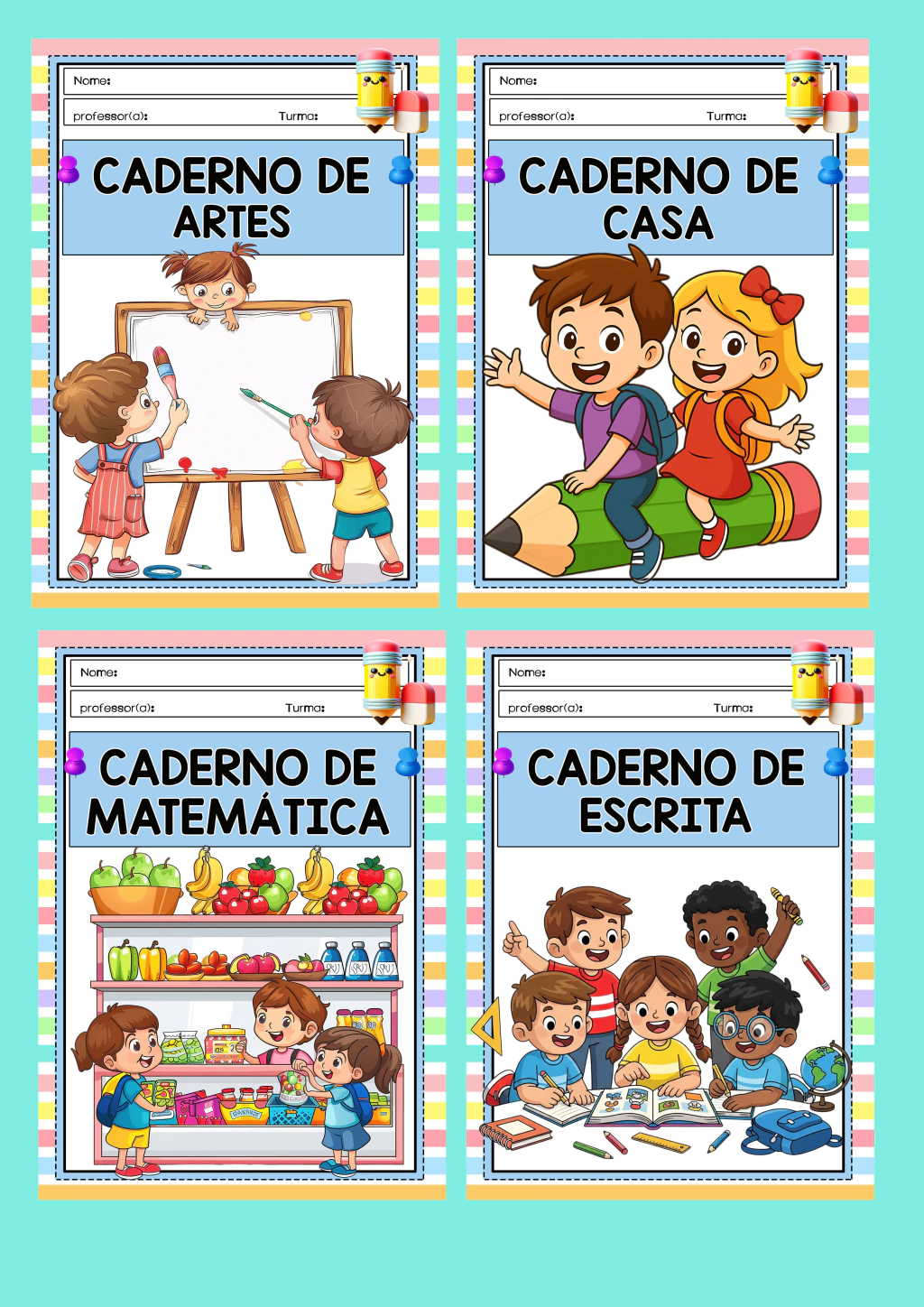 modelos de capa de caderno para imprimir grátis