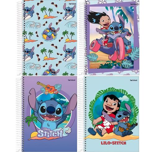 capa caderno stitch 80 folhas