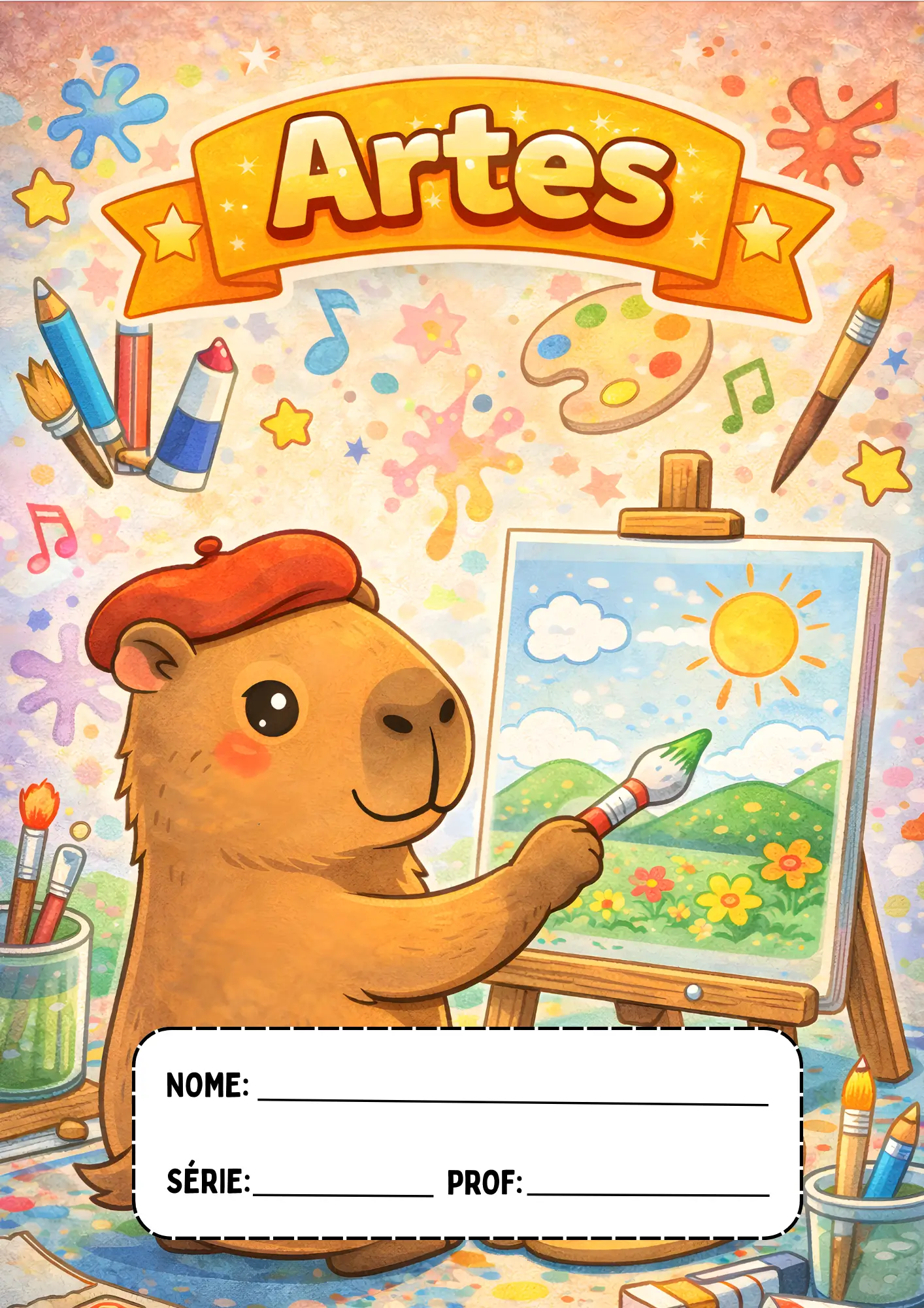 capa de caderno kawaii pdf