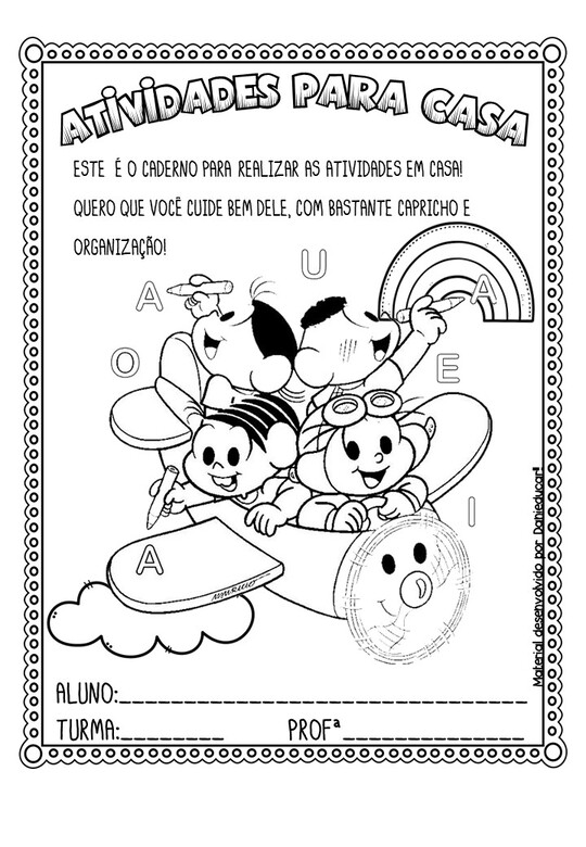 capa de caderno A4 para imprimir