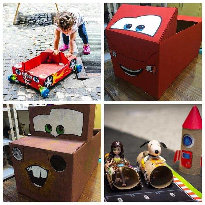 carrinhos de papelao passo a passo