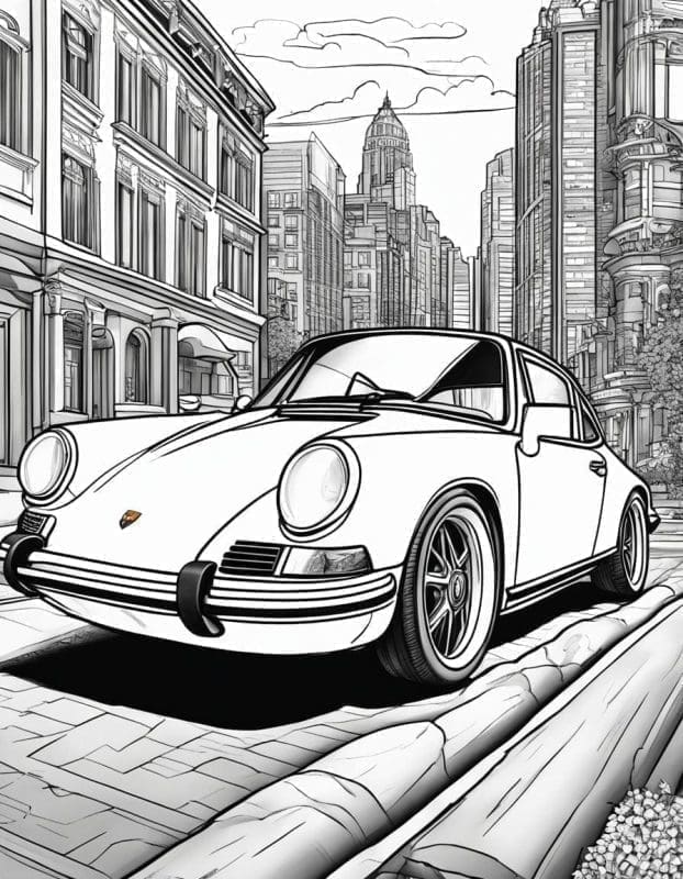 desenhos de carros esportivos vs carros clássicos para colorir