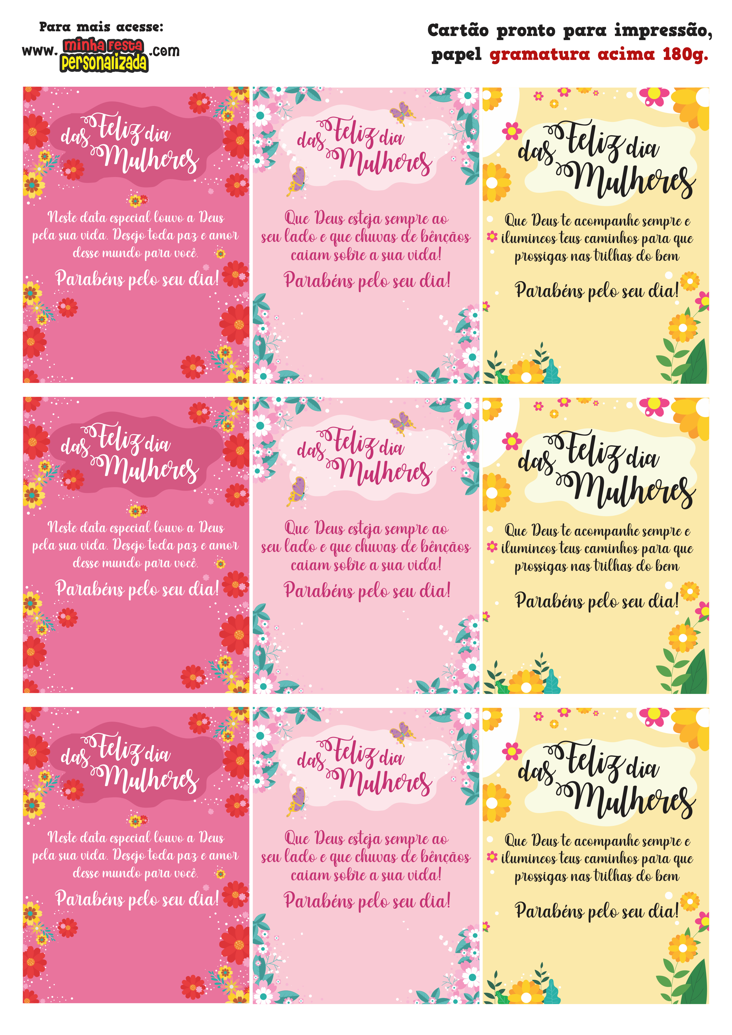 Cartão para Bis Dia da Mulher