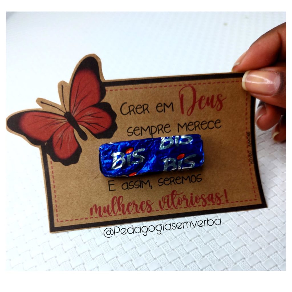 Cartão com Bis para o Dia da Mulher