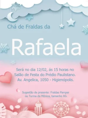 cartão de chá de fraldas