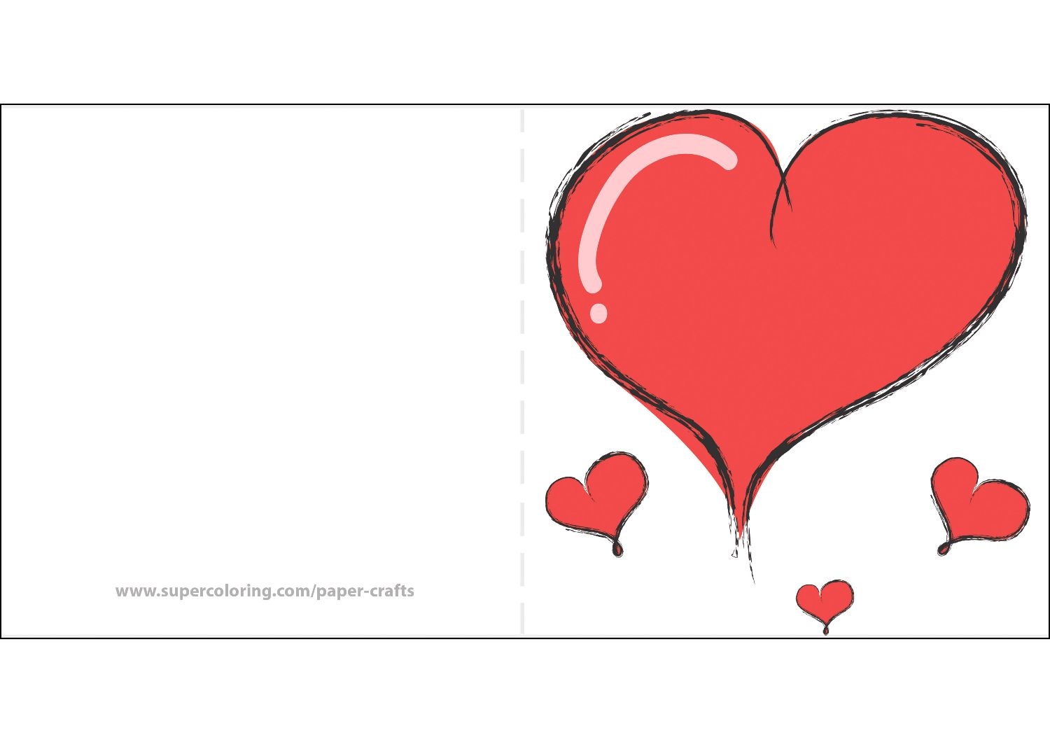 molde de coração grande para imprimir