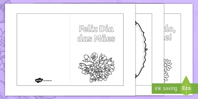 cartão dia das mães fácil para pintar