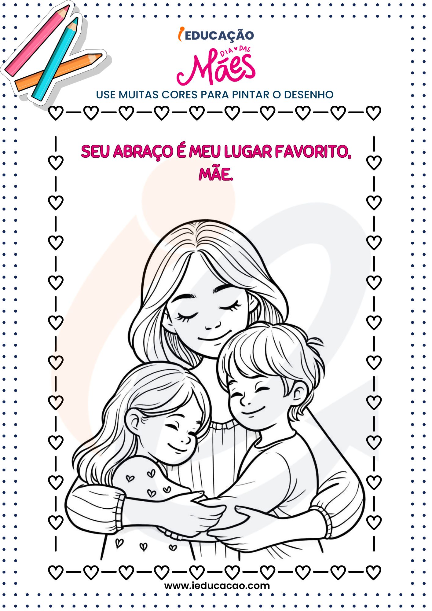 desenhos do dia das mães para crianças colorirem