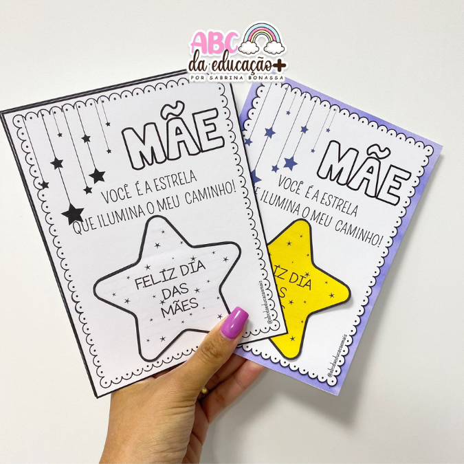 cartão dia das mães para imprimir e montar