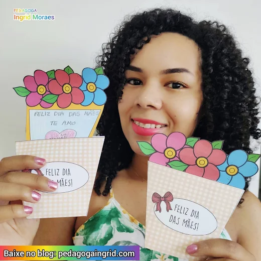 cartão dia das mães simples para imprimir