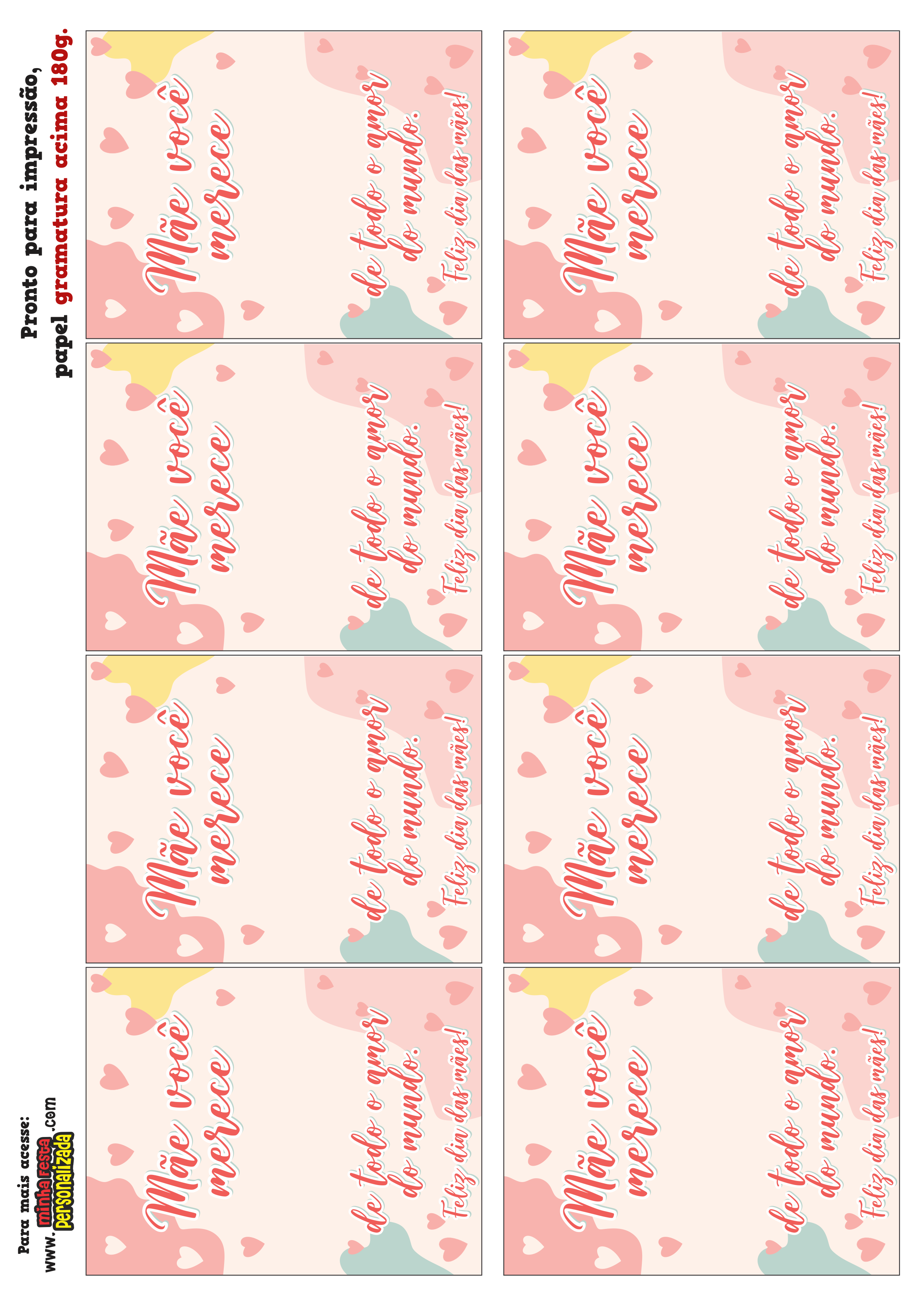 cartão dia das mães para imprimir e colorir